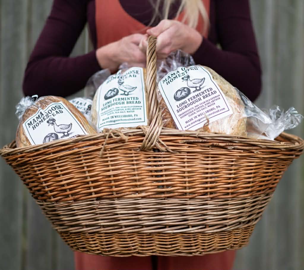 Freshly baked sourdough loaves